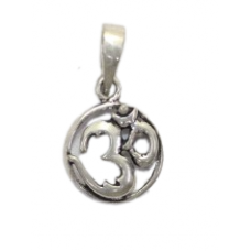 Sterling silver 925 polished religious om charm pendant C 536